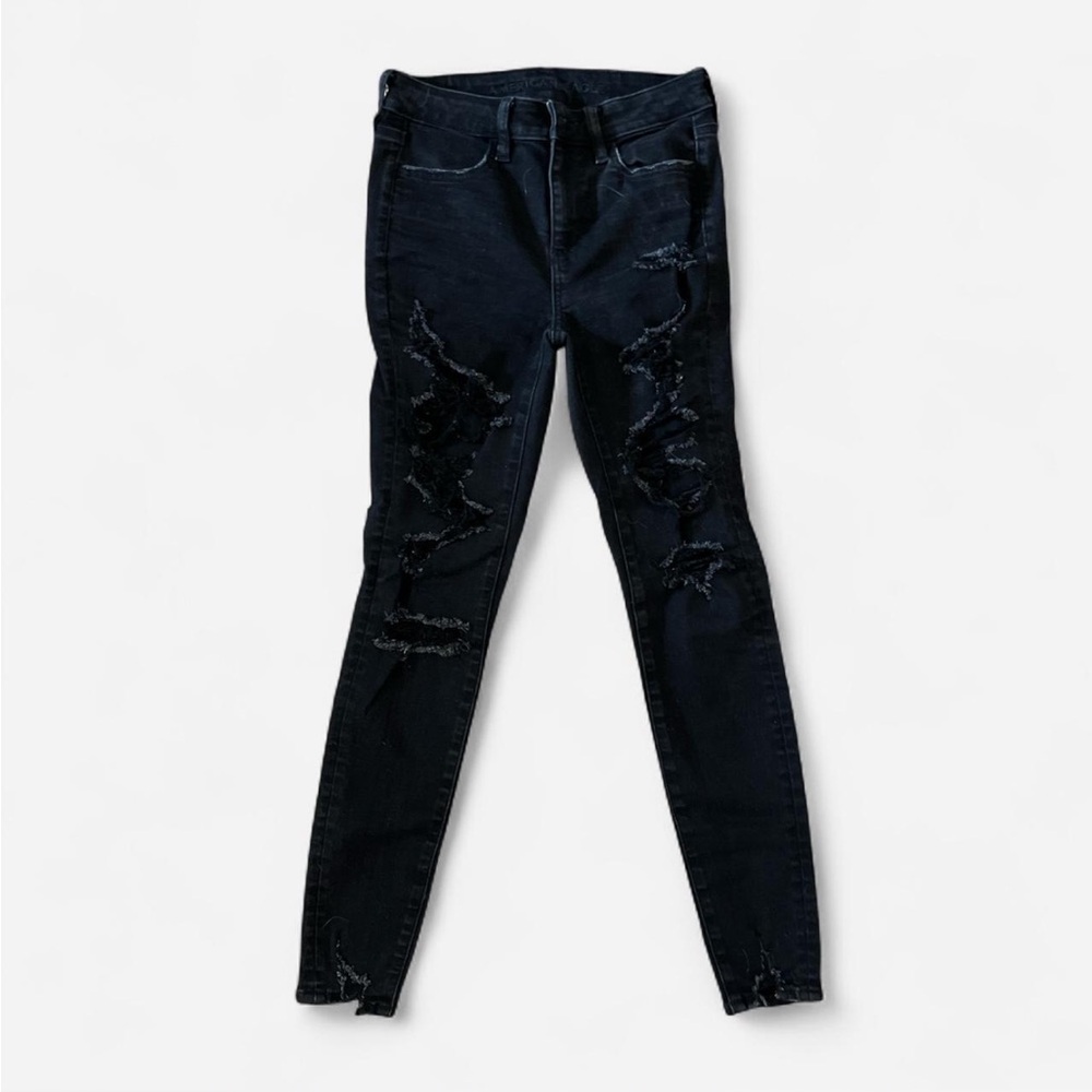 American Eagle Outfitters - Black Distressed High Rise Jeggings